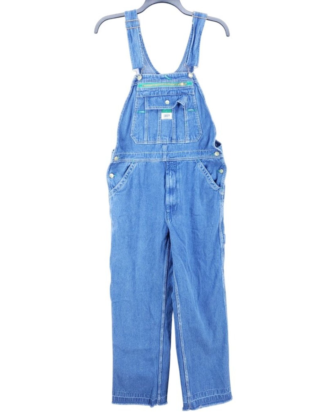 Liberty Denim Bib Overalls Mens Size 36x30 Medium Wash Cotton Zip Closure Raw He